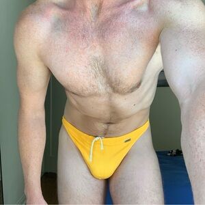 Vintage HOM Swim Thong Yellow